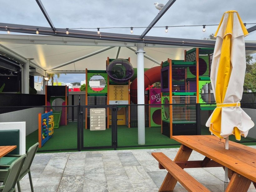 Cafe and play area with Perf Safe fencing and family seating